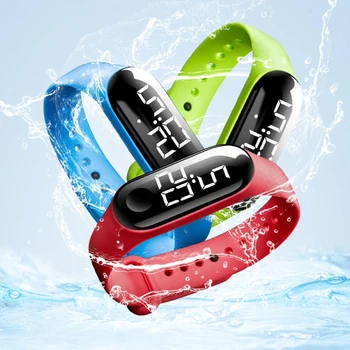 M3 Led Náramkové hodinky Fitness Farebný Displej Smart Šport Náramok Činnosť Beží Sledovanie Tepovej frekvencie pre Mužov, Žien Silikónové Hodinky