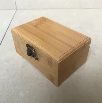 Mini Prírodného Bambusu Povrch Dreva Šperky Šitie Box