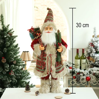 Vianočné Dekorácie pre Domov Nový Rok 2022 25 Štýl Výška 30 cm Santa Claus bábika Detí darčeky Okno Ozdoby Navidad