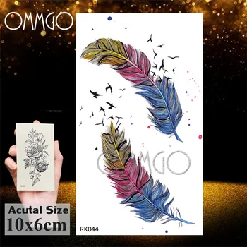 OMMGO Akvarel Lotus Manadala Dočasné Tetovanie Papier Pre Ženy DIY Dreamcatcher Tetovanie Body Art Nepremokavé Falošné Tetovanie Nálepky