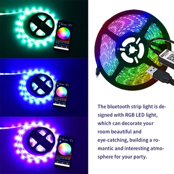 1~5M LED Pás Svetla Bluetooth, WIFI RGB Dekorácie Smart Lampa LED Svetlo 5050 USB, Bluetooth, WIFI Phone IR ovládač Napájania