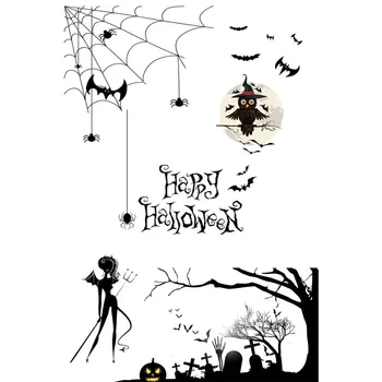 ZhuoAng Halloween Sova Ghost Náhrobný Jasné Známky Pre DIY Scrapbooking/Karty Tvorby/Album Dekoratívne Silikónové Pečiatka Remeslá