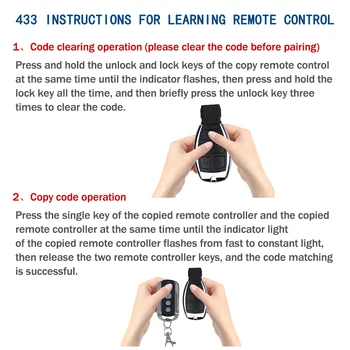 433MHZ 4 Tlačidlá Klon Pevné Učenie Kód Klonovanie RF Vysielač Bezdrôtového Diaľkového Ovládania pre Garáž Elektrické Dvere, Mercedes Benz