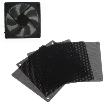 5 ks/set 120mm Cuttable Čierne PVC PC Ventilátor Prachu, Filter Počítač Prípade Chladnejšie Prachotesný Oka Kryt PC Chladenie, Príslušenstvo