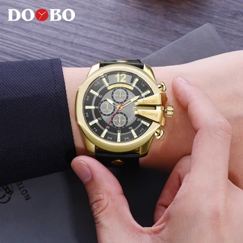 DOOBO Človek Pozerať Muži Hodinky Módne Luxusné Muž Zlaté Náramkové hodinky Quartz Montre homme Relojes Hombre Hodiny Mužov