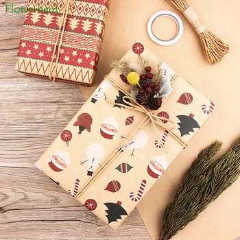 Vianočný Baliaci Papier, Boutique Craft Papier Darčeka Kvet Balenie Balenie Kraft Papier, Vianočné Dekorácie, 50x70cm