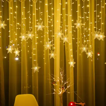 Vianočné Dekorácie, Ozdoby Led Dovolenku Snowflake String Svetlo Plug Powered 5M Časti 0.4-0.6 M Pre Domáce Spálňa Nový Rok Dekor
