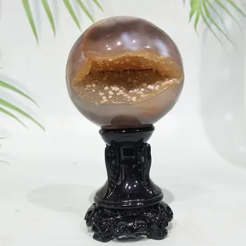 Prírodné Druzy Achát Crystal Ball Kamenné Gule Geode Klastra Domáce Dekorácie Achát S Druzy Ozdoby Čakra Duchovné Dekor