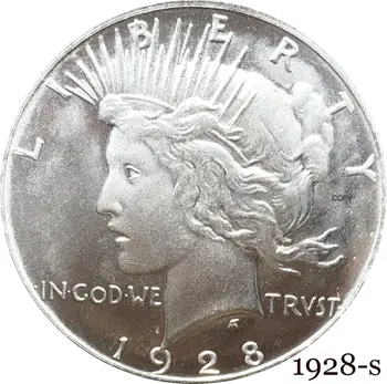 Spojené Štáty Americké NÁM 1928 S Liberty Mince V Boha veríme 1 Jeden Mier Dolár Cupronickel Strieborné Pozlátené Kópie Mincí