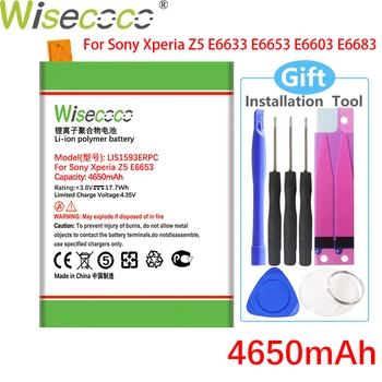 Wisecoco 4650mAh LIS1593ERPC Batérie Pre SONY Xperia Z5 E6603 E6653 E6633 E6683 E6883 Telefón +Sledovacie Číslo