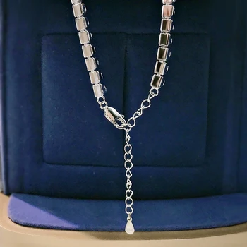 OEVAS 925 Sterling Silver 4*4 mm Full High Carbon Diamantový Náhrdelník Pre Ženy Šumivé Svadobné Party Jemné Šperky Veľkoobchod