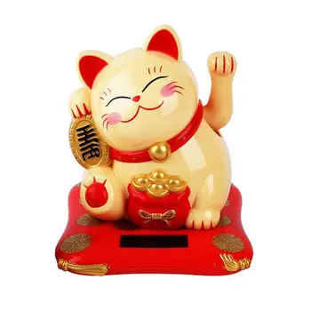 Mávali Mačka Ornament Bezpečné Štýlový Japonský Šťastie Mačka Solárny pohon pre Office Obchod Auto Domáce Dekorácie Darček Nábytok Remeslá