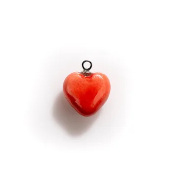 13#5 ks Ručné Keramiky DIY Cartoon Malé Červené Srdce Korálky Šperky Časť Pre Náhrdelník Keramické Prívesok Veľkoobchod #XN128