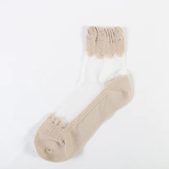 DONG AI Módne Ponožky Priedušná Transparentné Ženy Farebné Slim v Pohode Klasická Kvet Sklo, Hodváb Pohodlné Ponožky