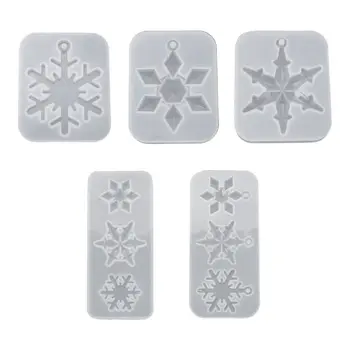 Crystal Epoxidové Živice Formy Snowflake Prívesok Odlievanie Silikónové Formy DIY Remesiel, Šperkov Náhrdelník Dekoratívne Výrobu Nástrojov