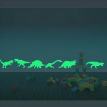 Svetelný Jurský Park Dinosaur Samolepky na Stenu pre Deti Baby Deti Izby Art Nástenné Domova Svietiť v Tme Vinylové Tapety