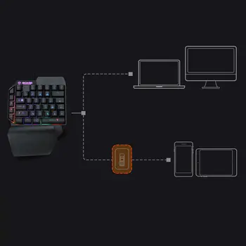 Jednou Rukou Mechanical Gaming Keyboard Hra Externé Zariadenie Mini Herné Klávesnice Herný Ovládač Ploche Notebook Hráč Klávesnice