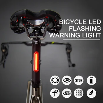 1pcs Bicykel zadné svetlo Bicykel Zadné Lampy, Nepremokavé USB Nabíjateľné zadné Svetlo na Bicykli LED Noc Varovanie Lampa Cyklistické Doplnky