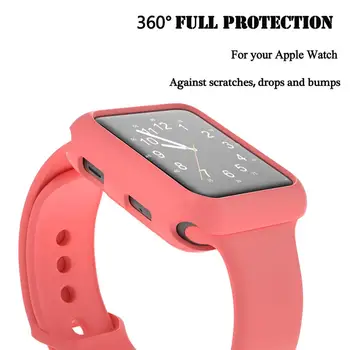 Apple Hodinky iwatch5/4 prípad prípade 1/2/3 ultra-tenké pol-prípad applewatch s 42/44 mm kvapalné silikónové pol prípade roztomilý prípade 38/40mm