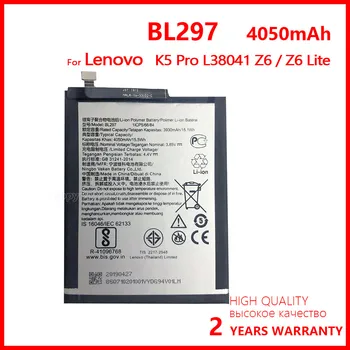 Originálne BL297 Telefón Batéria Pre Lenovo K5 Pro L38111 L38041 Z6 Lite 4050mAh Nové Skladom Batérie S Sledovacie číslo