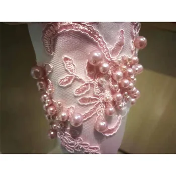 2021 Ružové svadobné Bunda Príslušenstvo Šifón Vysoká Krku Vyšívanie Korálkami Sexy Kryt Prsia Šatkou multi-farebné