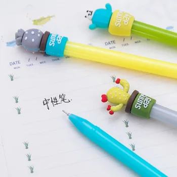 0,5 mm čierne pero pre vzdelávanie office tvorivé kaktus črepníkové gélové pero umenie maľba pero študent dodávky plný striekačku pero