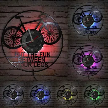 Dajte Zábavné Medzi Nohy, Požičovňa Retro Nástenné Hodiny Vyrobené Z Pravého Vinyl Cyklistické Milenca Domova Biker Remeslá Umelecké Diela