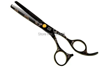 Profesionálny 6 & 5.5 palcový 440c ocele kadernícke nožnice nožnice na plech nastaviť holič vlasy rezanie rednutie nožnice nožnice na vlasy black
