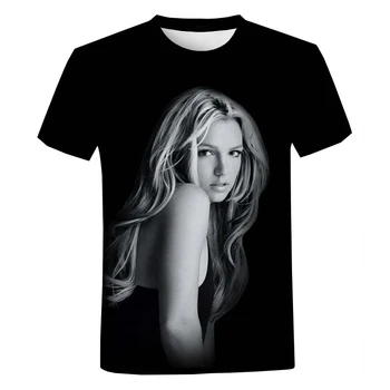 Speváčka Britney Spears 3D Potlačené Tričká Unisex Najnovšie Populárne Hip Hop, Mikiny Nadrozmerná Krátke Sleelve Topy 2XS-5XL