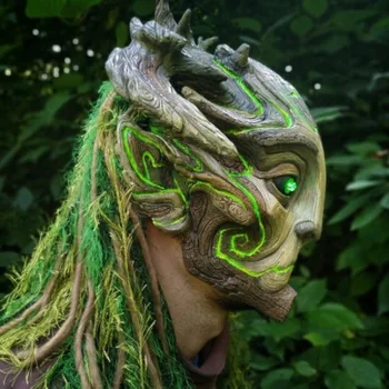 Zelená Elf Starý Muž, Latexové Masky Zábavné Halloween Žiariace Maska Realistické Celotvárová Maska Pokrývky Hlavy Dospelých Maškaráda Cosplay Party Rekvizity