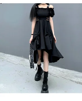 HOUZHOU Čierne Kožené dámske Polovici Teľa Topánky 2021 Jeseň Zima Goth Platforma Topánky Dizajnér Harajuku Punk Obuv