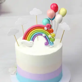 Rainbow Cake Vlajka Tortu Vňaťou Vlajka Baby Sprcha Cupcake Top Narodeniny, Svadobné Party Pečenie Doplnky, Dekorácie, Party Dodávky