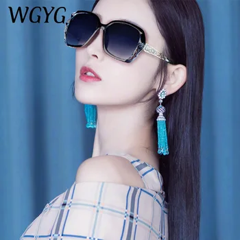 WGYG Vintage Veľké Rámom slnečné Okuliare Ženy Značky Dizajnér Gradient Objektív Jazdy Slnečné okuliare UV400 Oculos De Sol Feminino