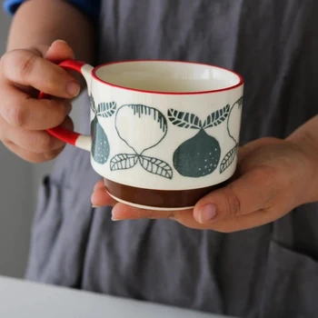 Ručné Vintage Japonskej Keramiky Hrnčeky Underglaze Keramické Raňajky Káva, Mlieko, Čaj, Cereálie Pohár Misy Riad