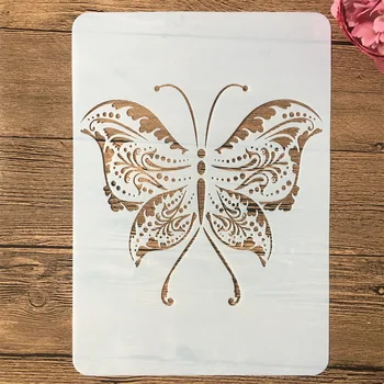 1Pcs A4 29 cm Mandala Motýľ DIY Plavidlá, Vrstvenie Blany Maľovanie Zápisník Sfarbenie Razba Album Dekoratívne Šablóny
