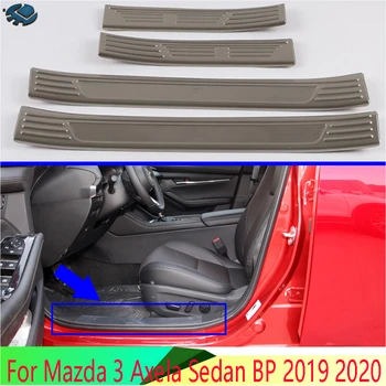 Pre Mazda 3 Axela Sedan BP 2019 2020 Nehrdzavejúcej Ocele Vnútorné vo Vnútri Dverí, Parapet Panel Šúchať Doska Kop Krok Výbava Kryt Protector