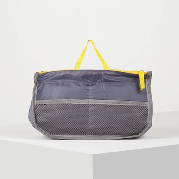 Cestovná kozmetická taška, 3 sekcie s zipsy, 10 vonkajšie vrecká, šedá Kozmetické Tašky & Prípadoch Osobitné Účely Batožiny