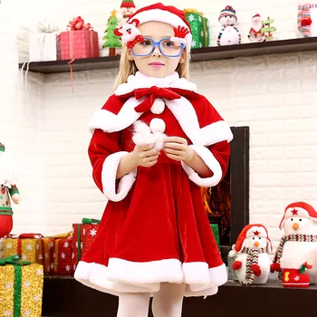 Deti Vianočný Kostým Santa Claus Plášť Nohavice, Šaty, Klobúk Pásy Pre Chlapcov, Dievčatá Vysokej Kvality Výkonu Oblečenie Pre Deti