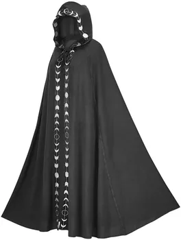 Plášť S Kapucňou Kabát Stredovekej Ženy Vintage Gotický Cape Kabát Dlhý Výkop Halloween Ghost Cosplay Kostým Sprievodca Smrti Plášť