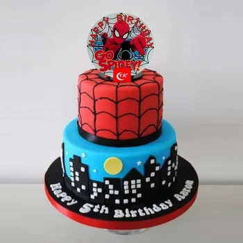 1pcs Spiderman Cake Decoration Spider-Man Téma Strana ozdoby Karikatúra Tému Tortu vložiť Hrdina deti Narodeniny Dekorácie Dodávky
