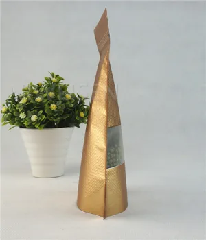 100ks Matné Zlato Stojí Plastický hliníkovej fólie zipLock tašky s oknom Mylar fólia plastové puzdro Orechy vrecko na zips reclosable