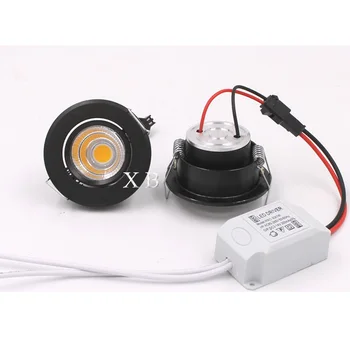 LED mini Downlight Pod Skrinku Spot Light 3W pre Zapustené Stropné Svietidlo AC85-265V Stmievateľné Dole svetlá s vodičom