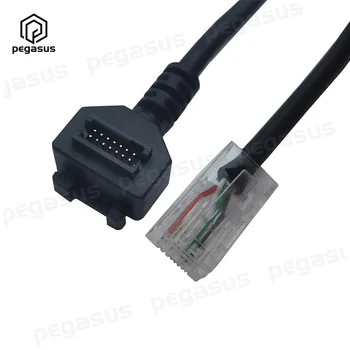 Špirála Stočený USB Kábel 14 Pin Ihrisku 1.27 IDC na RJ45 8P8C Muž Pre VeriFone VX810