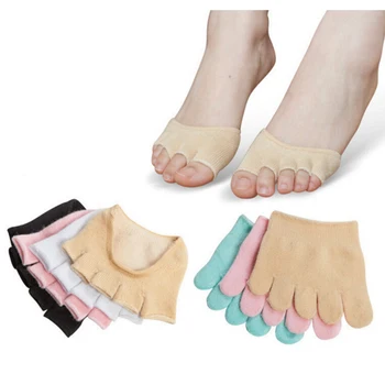 1 Pár Letných Tenké Otvorené Prst Ponožky Žena Prst Papuče Neviditeľné Non-Slip Nastaviť Starostlivosť O Nohy Masáž Potu Absorpčné Ponožka