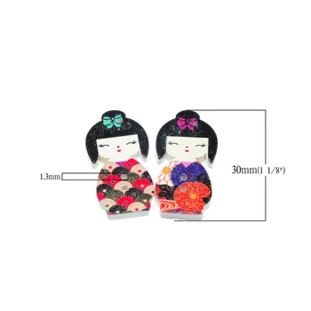 30Pcs Multicolors Japonské Bábiky Drevené Šitie Tlačidlá 2 Diery Zápisník Ozdoby Oblečenie Pletenie Remesiel Príslušenstvo 30x15mm