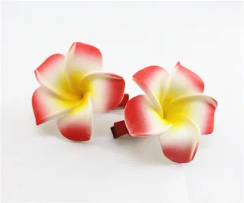 50 ks/ veľa zmiešané farby Pena Havajské Plumeria kvet Ibišteka Kvetinové svadobné vlasy klip 4,5 cm