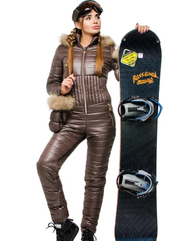 Lyžiarske Jumpsuit Ženy Zimná Vetrovka Bavlna Polstrovaný Prešívané Vrecká Na Zips, S Kapucňou Kabát Dlhý Rukáv Teplé Vrchné Oblečenie Snowborad Lyžovanie Oblek
