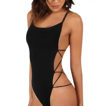 2021 Nové Plavky Ženský Duté Späť Pokrýva Brucho Tenké Sexy Strappy Backless Ženy Farbou jednodielne Plavky Kombinézu