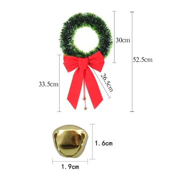 30 cm Christams Veniec Veľký Luk Zelené Vianoce Viniča Krúžok Vianočné Ozdoby Vianočné Dvere, Dekorácie, Svadobné Dekorácie, Závesné