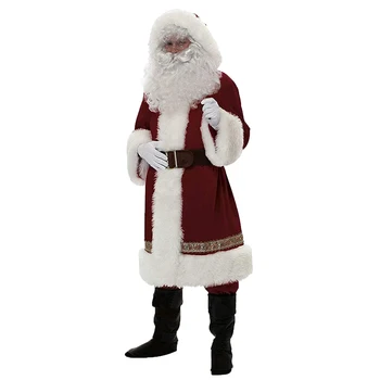 5 KS Vianočný Kostým Santa Claus Maškarný dospelí Muži Obleky Cosplay Oblečenie